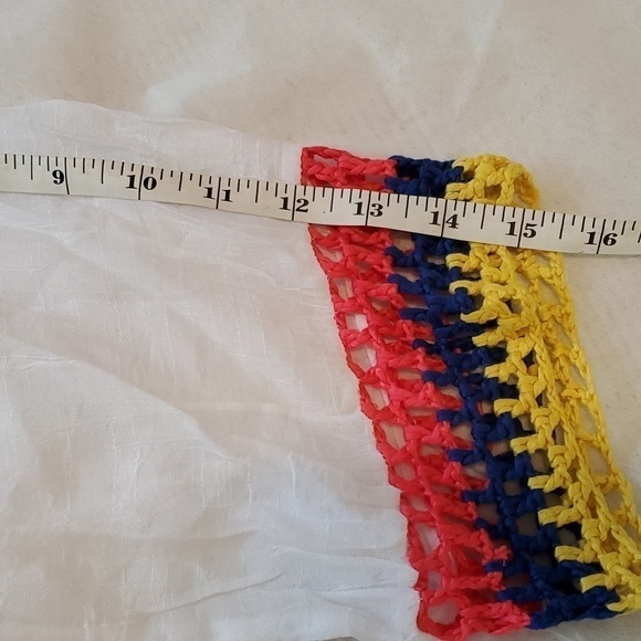 Cupshe White Boho Swim Beach Cover-up with Multi-colour Crochet and Fringe Trim… - Picture 8 of 11